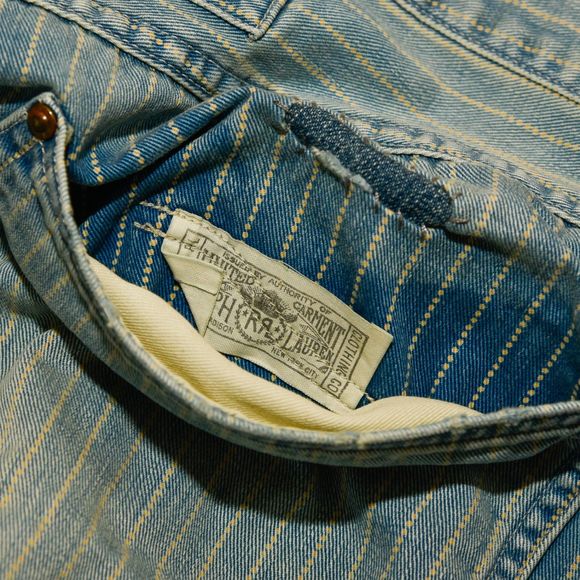 RRL - Ralph Lauren Double RL Indigo Striped Twill Pants - Picture 3 of 12